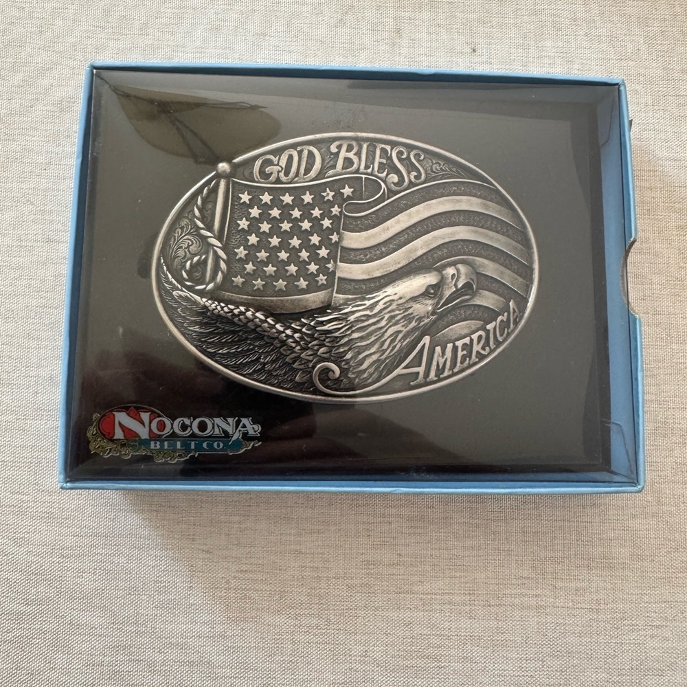 Nocona Silver Patriotic Eagle Belt Buckle